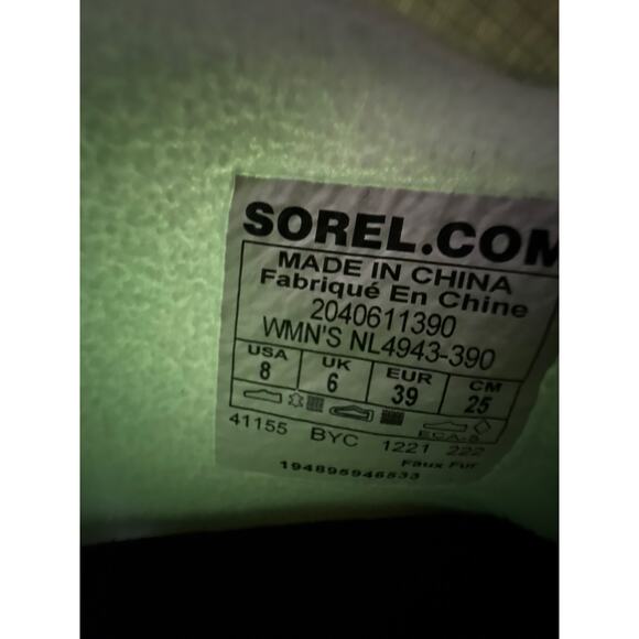 Sorel x Prana Out N About III Winter Bootie Womens 8 Puffy Zip Waterproof Green - Picture 12 of 14